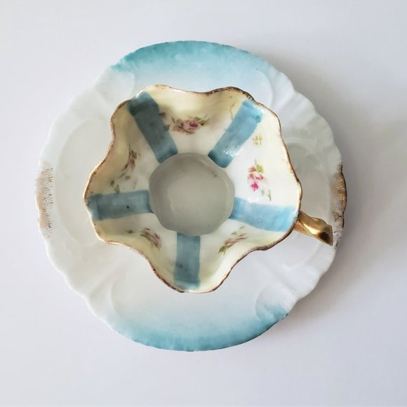 Rare Vintage Floral Shaped Hand Painted Espresso Cup - Picture 2 of 7